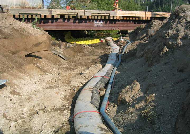 batardeau-deversoir-pompe déversoir watergate et d'une pompe pour canaliser une rivière et la mettre à sec