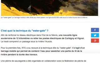 reportage sur france 3 le batardeau water-gate utilisé par RTE