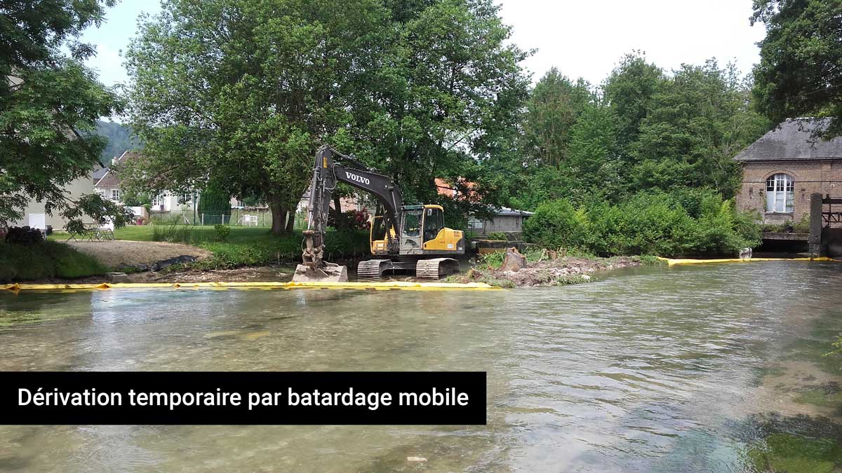 batardeau déviation berge moulin