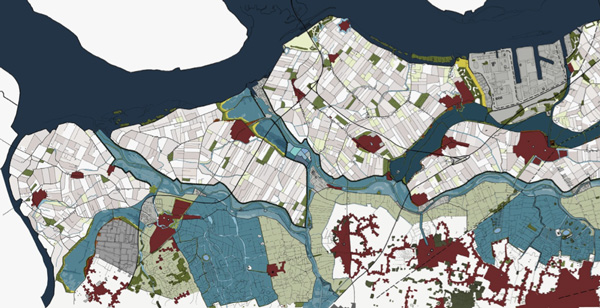 mapa del área inundada Nederland