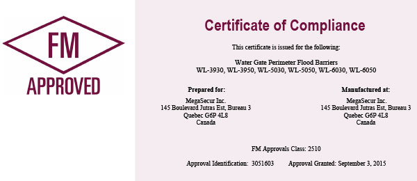 certificat-FM-approved-zoom Water-Gate certifié FM approval