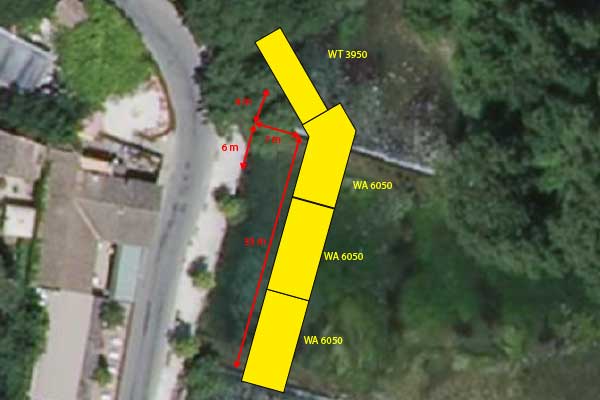Plan de pose des batardeaux souples Water-Gate© – Etude de faisabilité chantier rivière batardeau watergate etude de faisabilité
