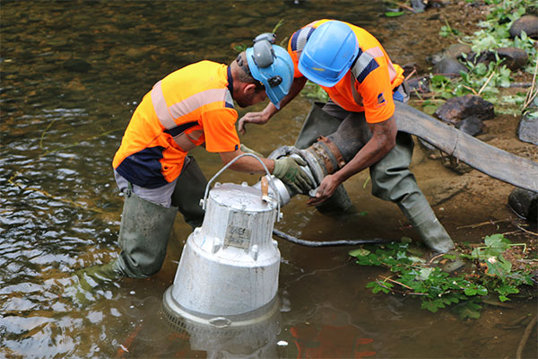 Pump installation 240m3/h Vologne River Serpollet WaterGate